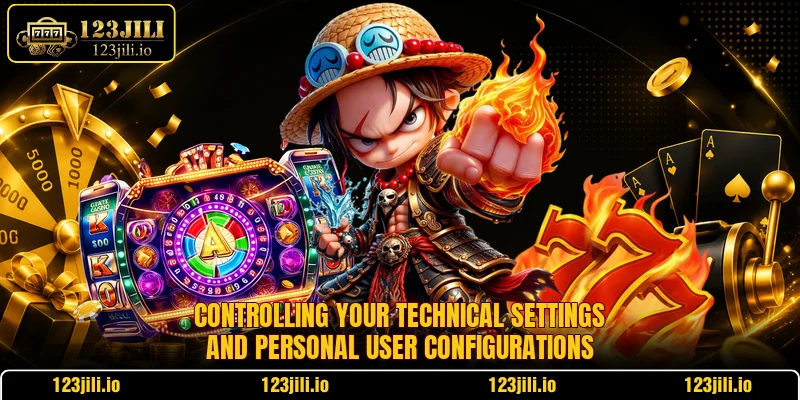 Controlling your technical settings and personal user configurations
