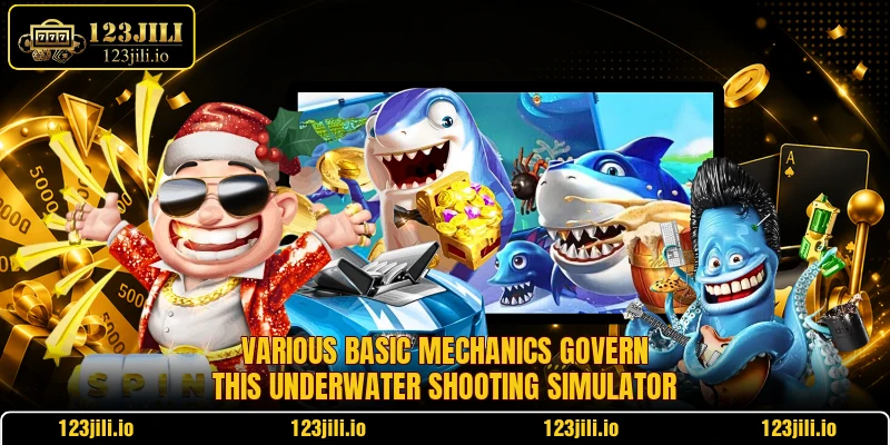 Various basic mechanics govern this underwater shooting simulator